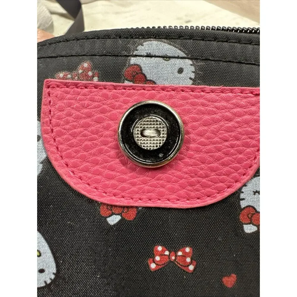 Black Hello Kitty Wristlet Style Bag Waterproof Material Makeup